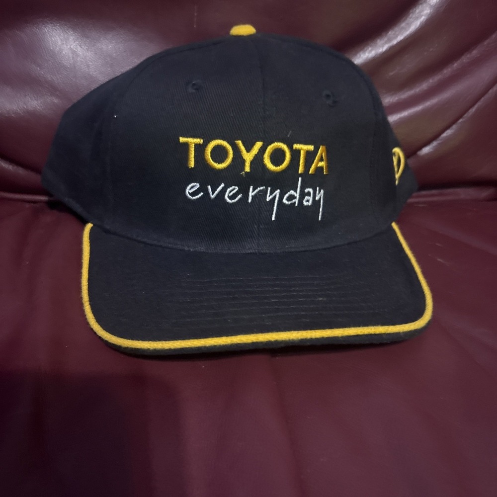 Toyota Hat Cap Black & Yellow Embroidered Toyota Logo and Toyota Letters New